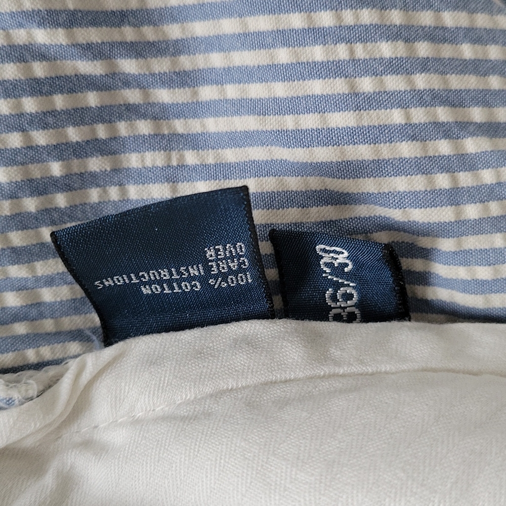 Polo Ralph Lauren blue white pin stripe textured straight leg slacks sz 36/30 - Picture 6 of 6